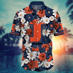Illinois Fighting Illini NCAA Flower Hawaii Shirt For Fans Ver 22