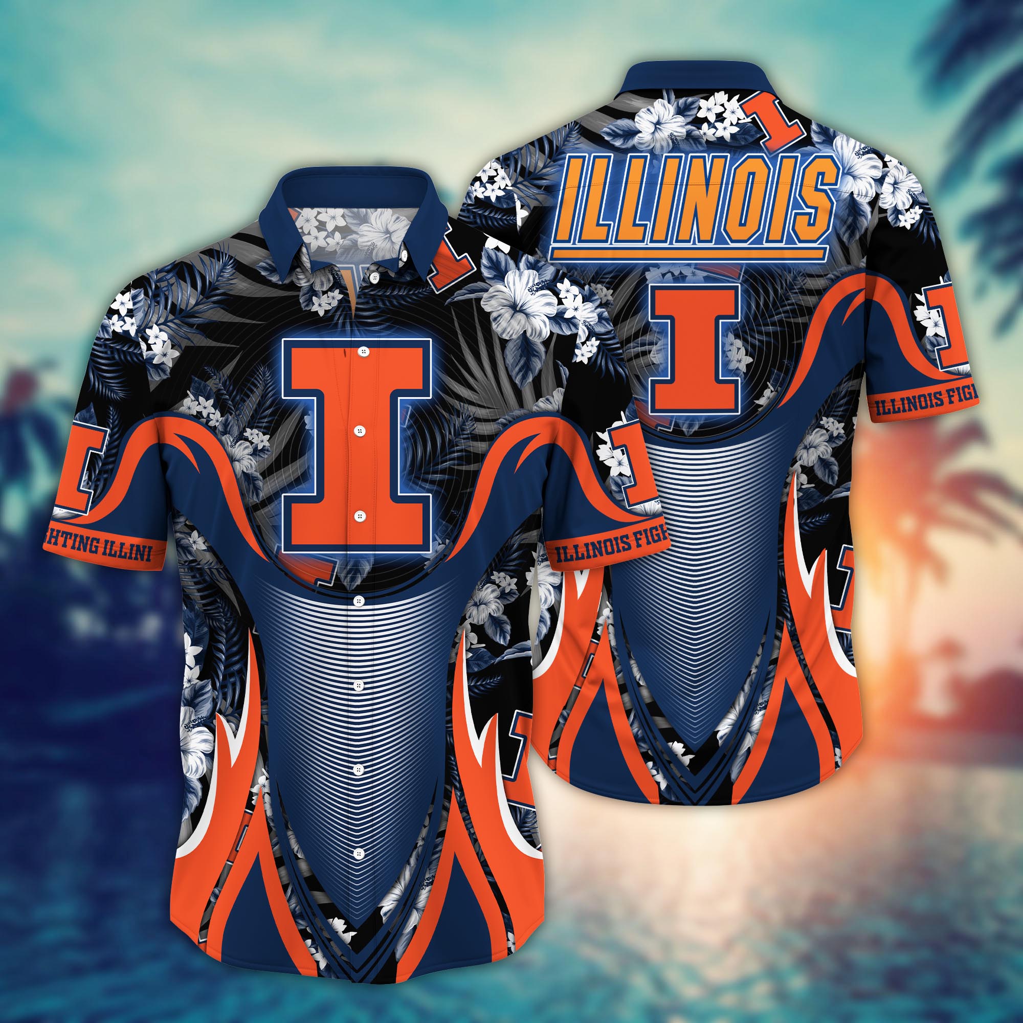Illinois Fighting Illini NCAA Flower Hawaii Shirt For Fans Ver 23