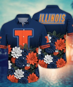 Illinois Fighting Illini NCAA Flower Hawaii Shirt For Fans Ver 27