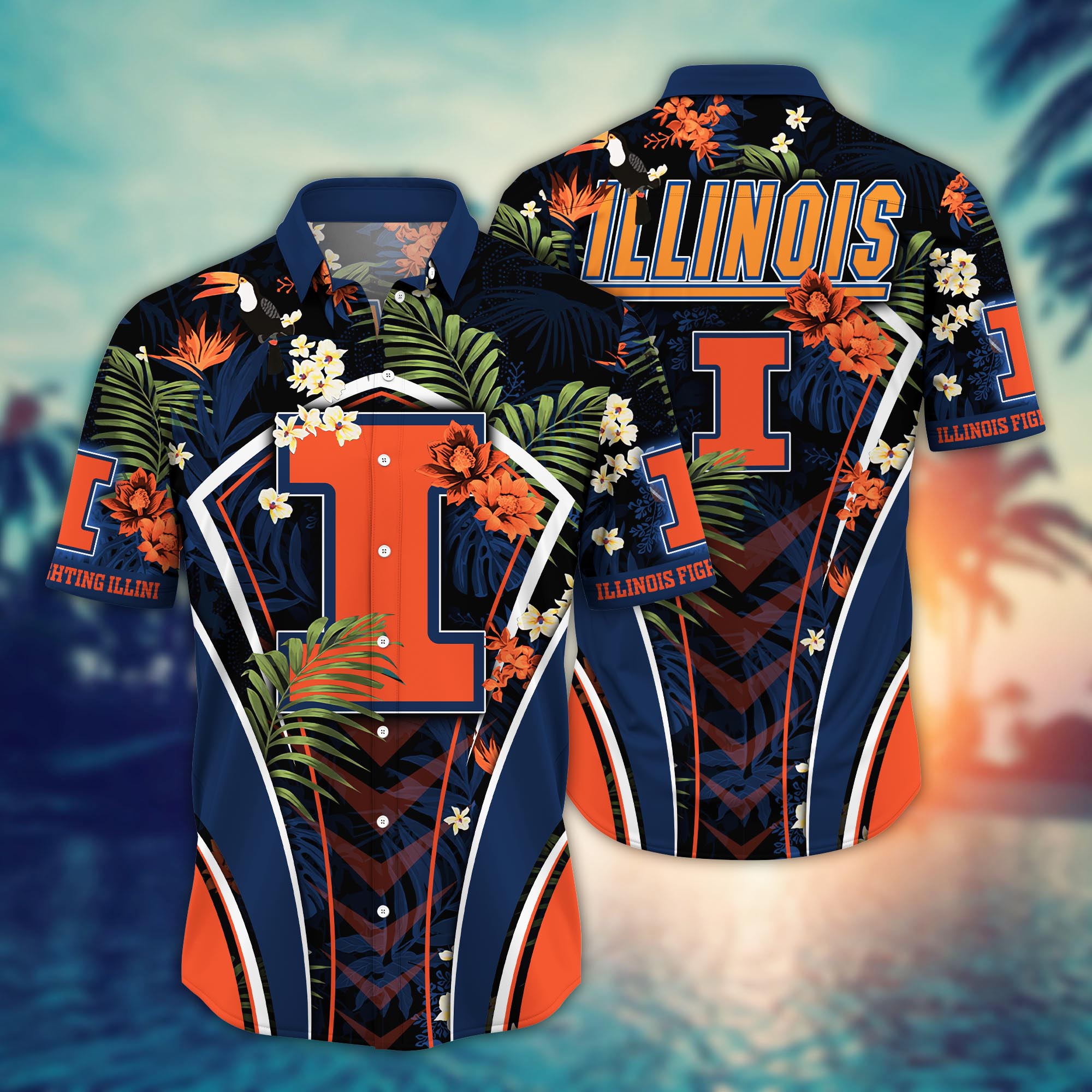 Illinois Fighting Illini NCAA Flower Hawaii Shirt For Fans Ver 31