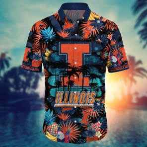 Illinois Fighting Illini NCAA Flower Hawaii Shirt For Fans Ver 32