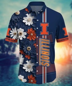 Illinois Fighting Illini NCAA Flower Hawaii Shirt For Fans Ver 5