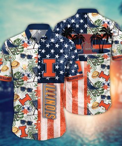 Illinois Fighting Illini NCAA Flower Hawaii Shirt For Fans Ver 7