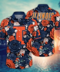 Illinois Fighting Illini NCAA Flower Hawaii Shirt For Fans Ver 8