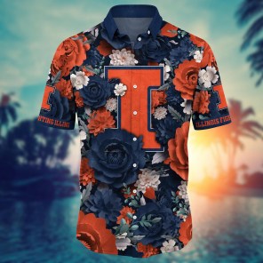 Illinois Fighting Illini NCAA Flower Hawaii Shirt For Fans Ver 8