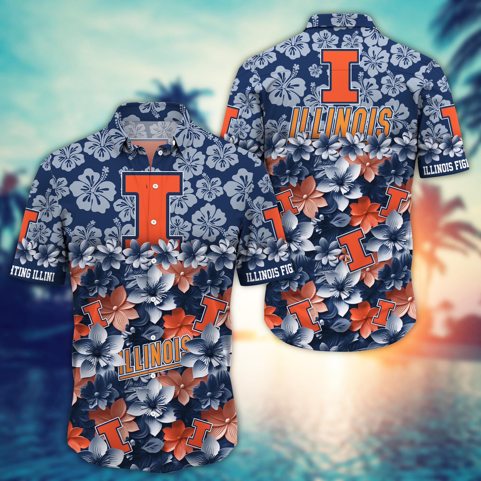 Illinois Fighting Illini NCAA Hawaiian Shirt Gift For Fan