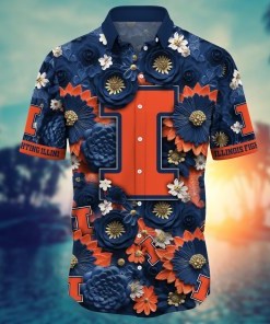 Illinois Fighting Illini NCAA Hawaiian Shirt for This Summer Customize Shirt Any Team