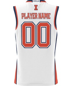 Illinois Fighting Illini NIL Men Basketball Custom Jersey - White