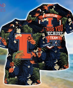 Illinois Fighting Illini Summer Hawaiian Shirts, With Tropical Patterns for Fans
