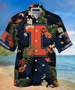Illinois Fighting Illini Summer Hawaiian Shirts, With Tropical Patterns for Fans