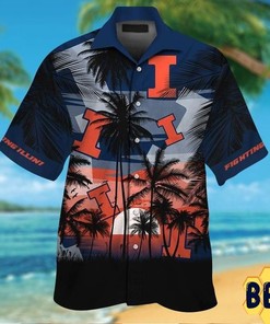 Illinois Fighting Illini Tropical Trending Hawaiian Shirt
