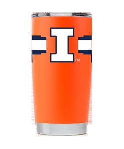 Illinois Orange Tumbler with Stripes - Vibrant Colors, Ideal for Travel