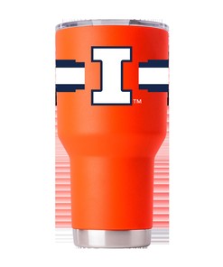 Illinois Orange Tumbler with Stripes - Vibrant Colors, Ideal for Travel