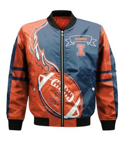 Illinois State Redbirds Bomber Jacket Flame Ball - NCAA