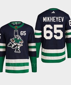 Ilya Mikheyev 65 Reverse Retro 2.0 2022 Vancouver Canucks Navy Jersey Primegreen