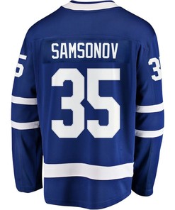 Ilya Samsonov 35 Toronto Maple Leafs Stanley Cup 2023 Playoffs Patch Home Breakaway Men Jersey - Blue