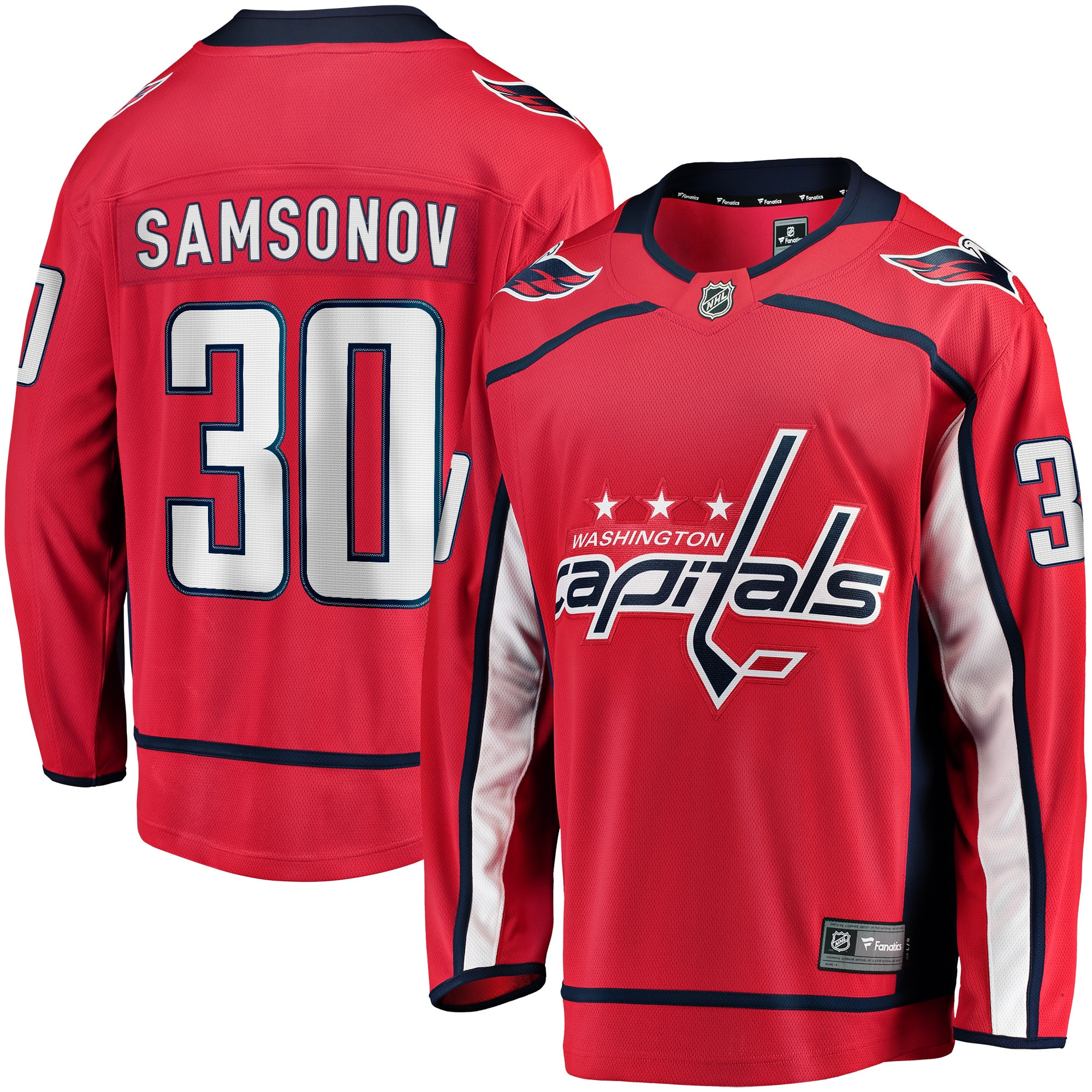 Ilya Samsonov Washington Capitals Fanatics Branded Replica Player Jersey - Red Nhl