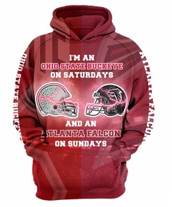 I'm An Ohio State Buckeyes On Saturdays And An Atlanta Falcons On Sundays 3D Hoodie