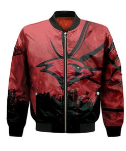 Incarnate Word Cardinals Bomber Jacket Basketball Net Grunge Pattern- NCAA