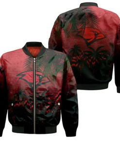 Incarnate Word Cardinals Bomber Jacket Coconut Tree Tropical Grunge - NCAA
