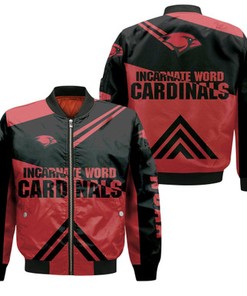 Incarnate Word Cardinals Football Bomber Jacket  - Stripes Cross Shoulders - NCAA