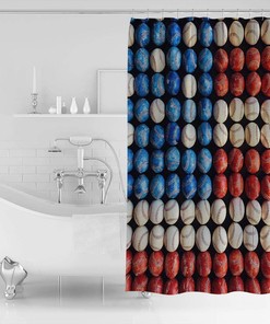 Independence Day Them Baseball Shower Curtain - America Bathroom Decor