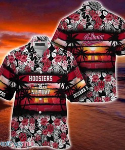 Indiana Hoosiers Beach Hawaiian Shirt Hibiscus Pattern for Sports Fan