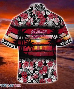 Indiana Hoosiers Beach Hawaiian Shirt Hibiscus Pattern for Sports Fan