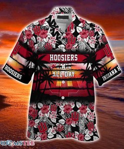 Indiana Hoosiers Beach Hawaiian Shirt Hibiscus Pattern for Sports Fan