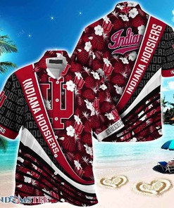 Indiana Hoosiers Beach Hawaiian Shirt With Tropical Flower Pattern