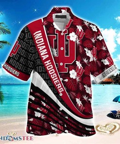 Indiana Hoosiers Beach Hawaiian Shirt With Tropical Flower Pattern