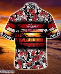 Indiana Hoosiers Summer Beach Hawaiian Shirt Hibiscus Pattern for Sports Fan
