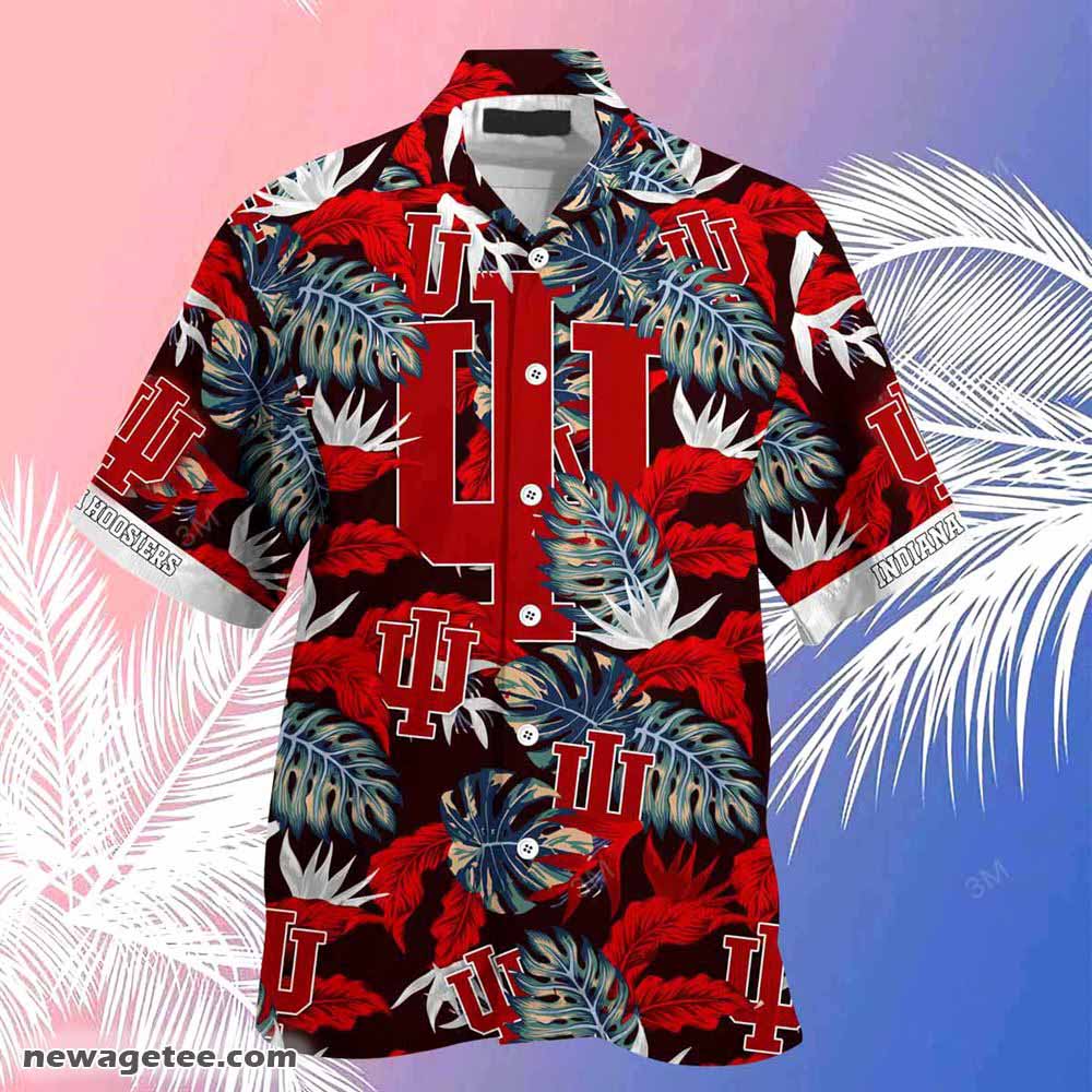 Indiana Hoosiers Summer Beach Hawaiian Shirt Stress Blessed Obsessed