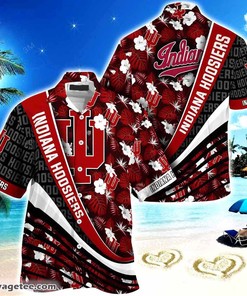 Indiana Hoosiers Summer Beach Hawaiian Shirt With Tropical Flower Pattern