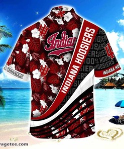 Indiana Hoosiers Summer Beach Hawaiian Shirt With Tropical Flower Pattern