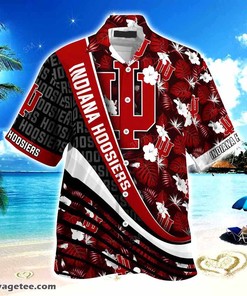 Indiana Hoosiers Summer Beach Hawaiian Shirt With Tropical Flower Pattern