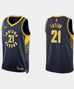 Indiana Pacers 21 Terry Taylor 2022-23 Icon Edition Black Men Jersey
