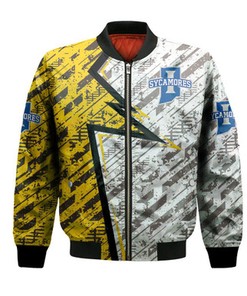 Indiana State Sycamores Bomber Abstract Pattern Sport- NCAA