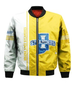 Indiana State Sycamores Bomber Jacket Half Style - NCAA