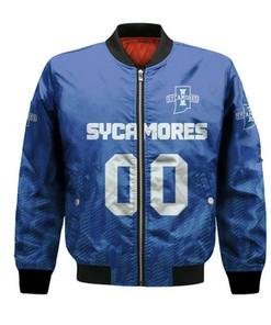Indiana State Sycamores Bomber Jacket Logo Sport Ombre  - NCAA