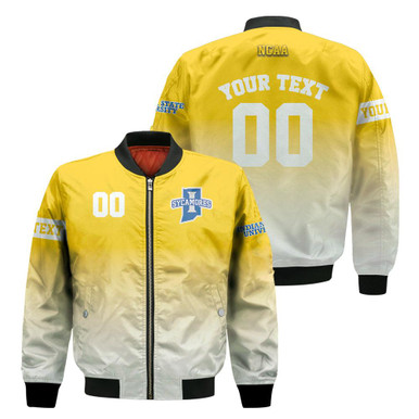 Indiana State Sycamores Fadded Bomber Jacket - NCAA