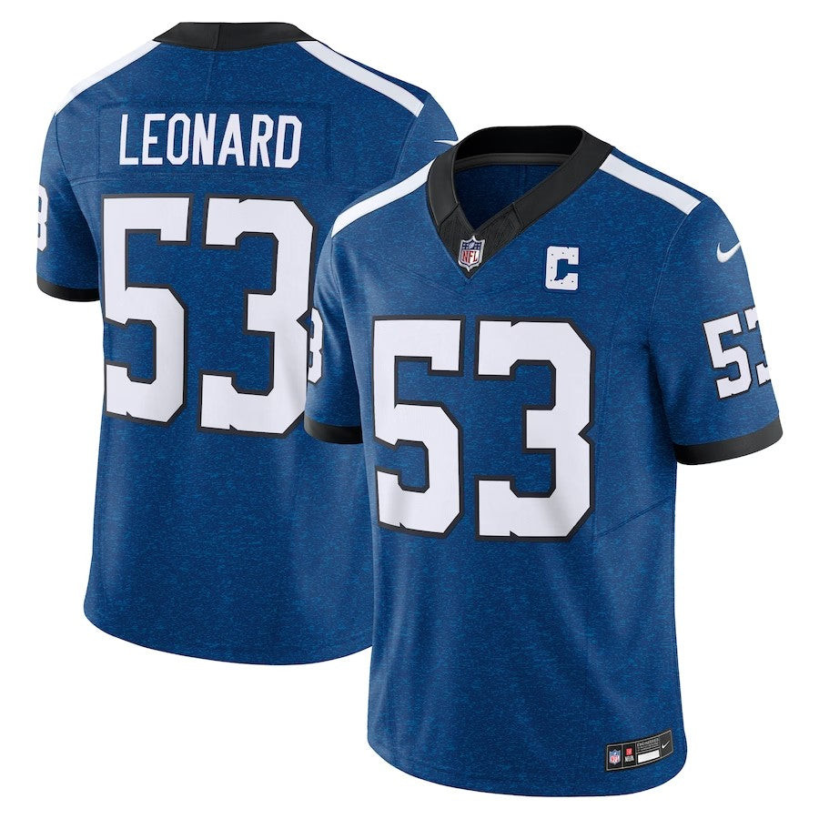 Indianapolis Colts #53 Shaquille Leonard Indiana Nights Alternate Vapor Fuse Limited Jersey - Royal