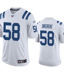 Indianapolis Colts Bobby Okereke White 100th Season Vapor Limited Jersey