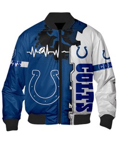 Indianapolis Colts Bomber Jacket graphic heart ECG line