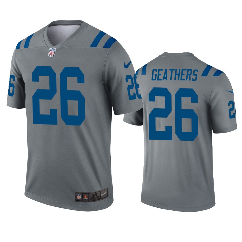 Indianapolis Colts Clayton Geathers Gray Inverted Legend Jersey