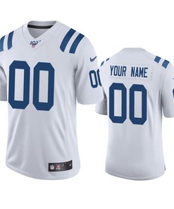 Indianapolis Colts Custom White 100th Season Vapor Limited Jersey