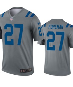 Indianapolis Colts Donta Foreman Gray Inverted Legend Jersey