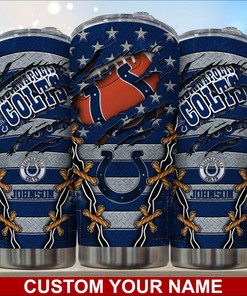 Indianapolis Colts Insulated Tumbler - Custom Name, Keeps Drinks Hot or Cold