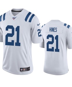 Indianapolis Colts Nyheim Hines White 100th Season Vapor Limited Jersey