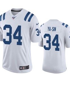 Indianapolis Colts Rock Ya-sin White 100th Season Vapor Limited Jersey